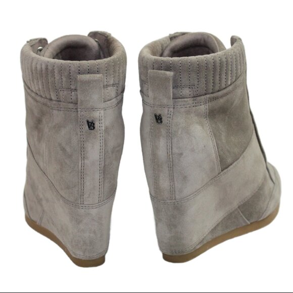 Veronica Beard Elissa Gray Suede Wedge Lace-Up Sneaker, Size 9 - Picture 7 of 9